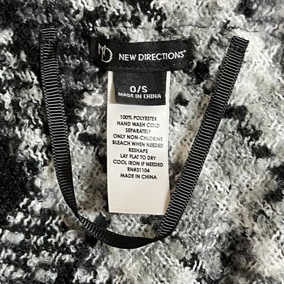 New Directions‎ Black Plaid Poncho Size O/S (O10333) - Picture 6 of 6